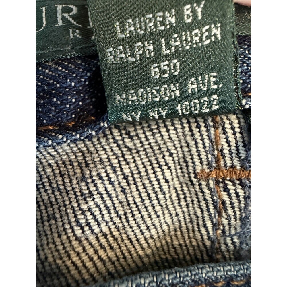 Vintage 90s Ralph Lauren Women Southwest Beaded Jeans Size 14W Turquoise Aztec - Picture 5 of 16